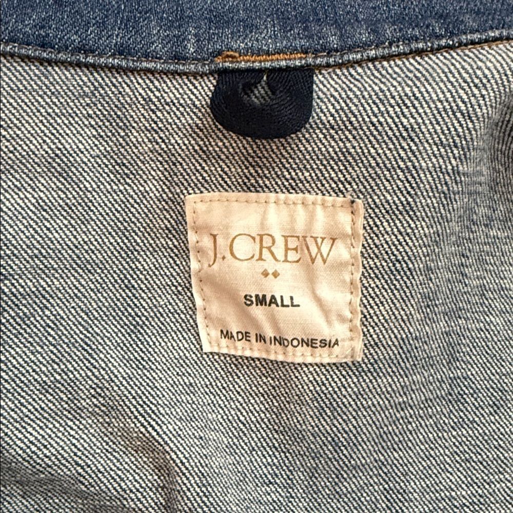 J.Crew Denim Jacket Classic Medium Wash Stretch Small - Picture 2 of 9